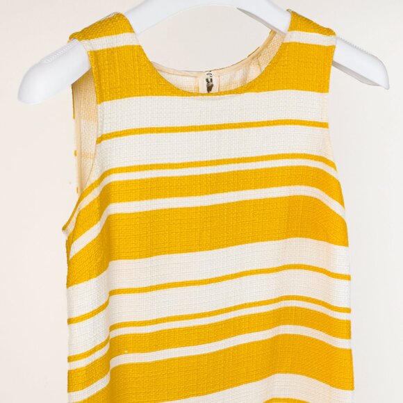 Dolce & Gabbana SS/13 Yellow and White Striped Jacquard Sleeveless Mini Dress - Picture 3 of 9